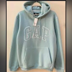 Gap Hooded sweatshirt women’s Medium soft teal Green front pockets‎ super soft